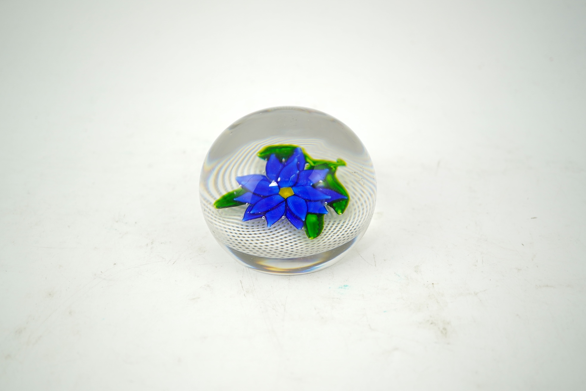 A St. Louis blue Dahlia paperweight, mid 19th century